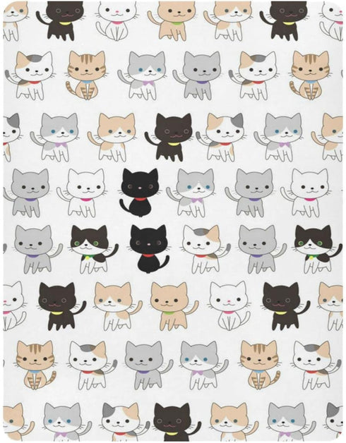 Cozy 28x52 Kigai Cute Cats Crib Sheet for Boys and Girls Jersey Knit Fitted Crib Sheet Soft Breathable Baby Crib Sheet