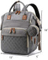 Yeerovan Backpack Mommy Capacity(3037-Grey) Baby Diaper Bag with Changing Pads Bags Boys Girl Unisex Multifunction