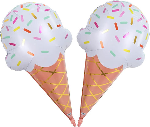 32 Inch Large Ice Cream Balloons Cone Kit, Giant Sweet Ice Cream