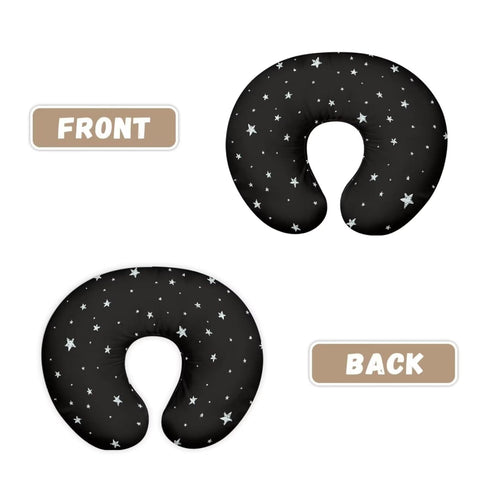 Nursing Pillow Cover White Star Print Breastfeeding Black Pillowcase Nursing Pillow Case for Baby Girl Boy Feeding