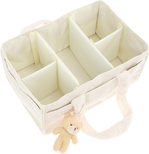 Kandishiex US Baby Diaper Caddy with Removable Dividers Portable Diaper Caddy Organizer Practical Diaper Organizer
