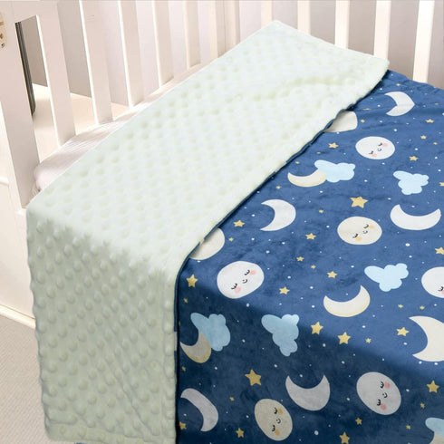 Baby Blankets for Unisex Boys Girls, Super Soft Nursery Minky Blankets, 30 x 40 inch Outer Space Printed Bed Throws for