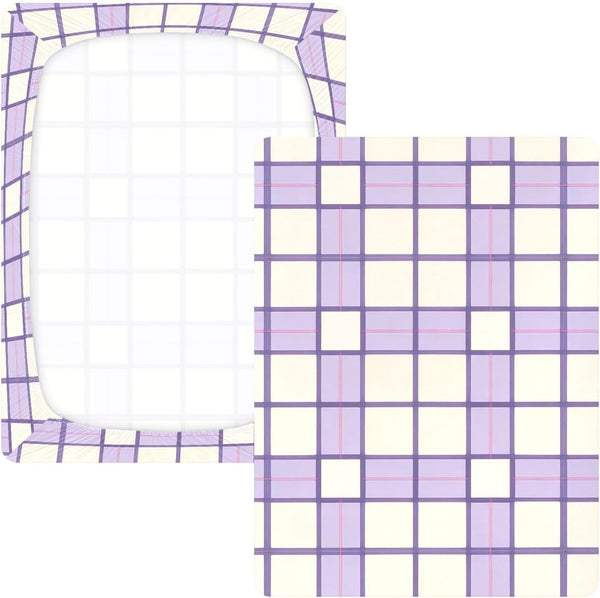 JUNZAN Plaid Gingham Baby Crib Sheets Cotton Fitted Crib Sheets for Boys Girls