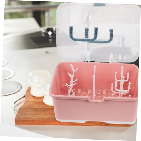 Cabilock Bottle Storage Box Drying Rack Food-Grade Material Organizer for Bottles Pacifiers and Accessories Compact