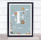 The Card Zoo New Baby Birth Details Christening Nursery Woodland Animals Initial E Gift Print