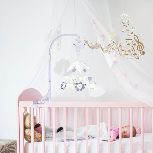 SAGOOITS 24 inch Baby Crib Mobile Bed Bell Holder Arm Bracket, with Music Box, The Foundation can be Adjusted Width-DIY