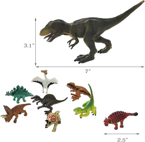 30 Piece Dinosaurs Toys Set, Plastic Figures, Realistic Dinosaurs, Trees & Rocks, Kids Toys Set for Boys & Girls