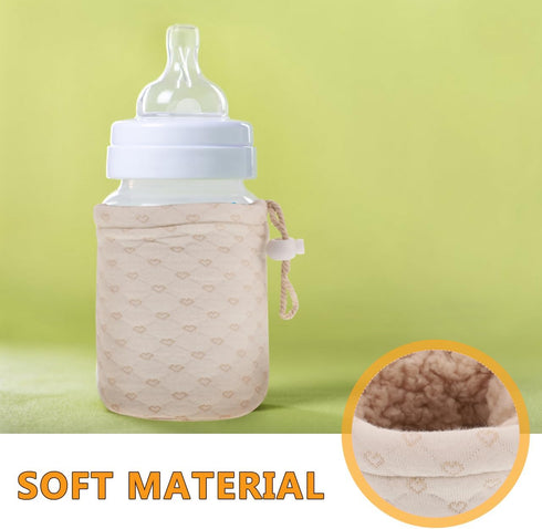 Kisangel Insulated Baby Bottle Sleeve for Glass Baby Bottles Thick Lamb Fleece Protective Case Base for Breastmilk