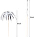 100 Pieces Graduation Foil Frill Firework Cupcake Toppers, 9 Inch Shape Food Picks for Halloween Party Supplies (Silver)