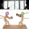 Balloon Bamboo Man Battle, Handmade Wooden Fencing Puppets, Wooden Battle Bots Arena,