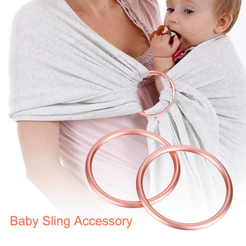 Accmor 3 inch, Aluminium Baby Sling Ring Soft Wrap Carrier Rings Accessory for Infants Toddlers Newborn Kids, Rose Gold