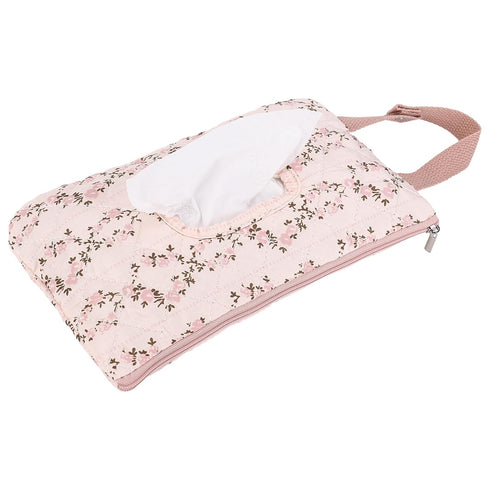 Generic Quilted Baby Wipe Holder Floral Portable Wipes Case for Stroller, Refillable Waterproof Wet Wipes Pouch