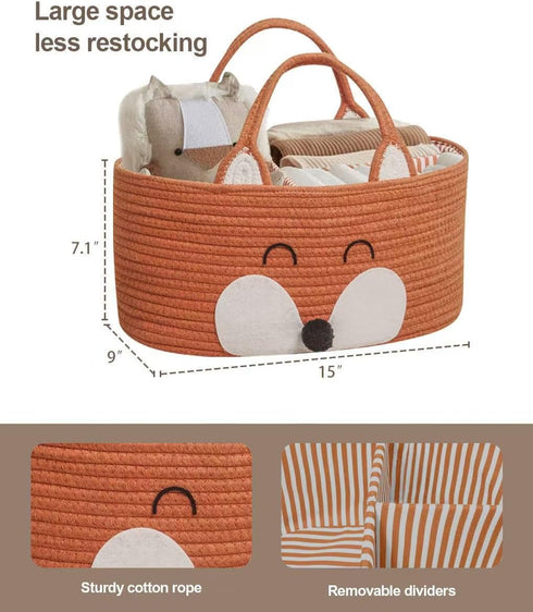 T&T Homewares Diaper Caddy Organizer, Cotton Rope Diaper Caddy Basket, Baby Shower Basket, Nursery Storage Bins