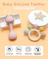 Set, 3-24 Baby Teether and Rattle Toy BPA-Free, Food-Grade Silicone, Easy-Grip Teething Rattle for Babies, Soothing