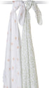 Set 40in 40in 2-Count Lulujo Baby Swaddle Blankets | Unisex Softest Breathable Cotton Muslin Swaddle Blanket | Neutral