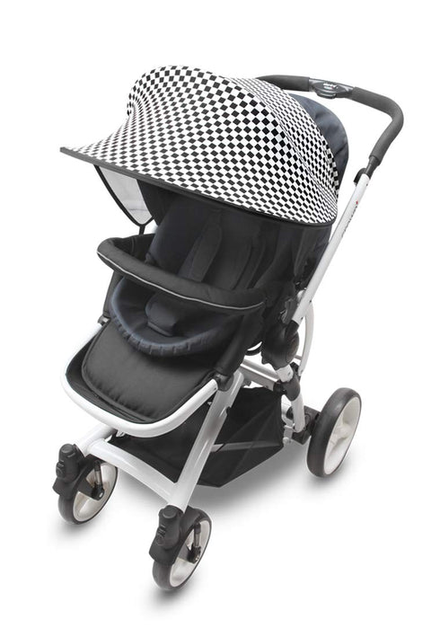 Manito Sun Shade for Strollers and Car Seats - Scandi Mosaic Black, UPF 50+