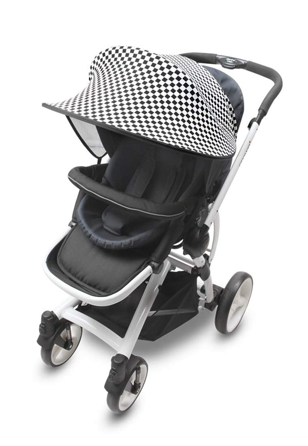 Manito Sun Shade for Strollers and Car Seats - Scandi Mosaic Black, UPF 50+