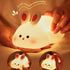 Ocegaoem Dimmable Bunny Night Light, Cute Silicone Rabbit Lamp, LED Nursery Nightlight, Rechargeable Touch Control