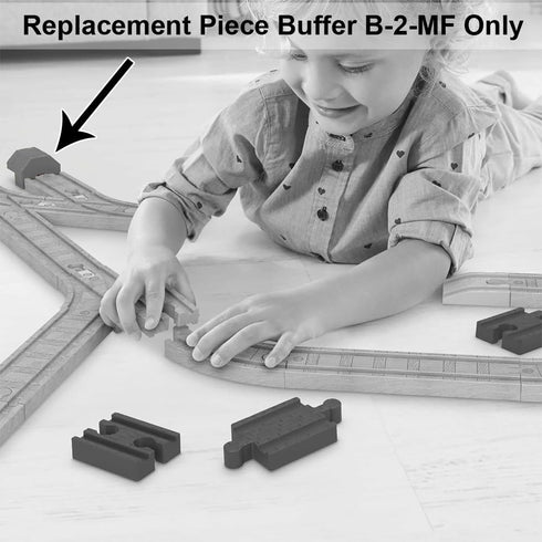 THOMAS & FRIENDS Replacement Part for Wooden Railway Expansion Clackety Track Pack - HDX06 ~ Buffer B-2-MF Gray