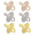 Sweet Child Pacifiers Set of 6, 0-18 Months, Ultra-Light Silicone Binkies with Collapsible Handle & 3 Air Holes