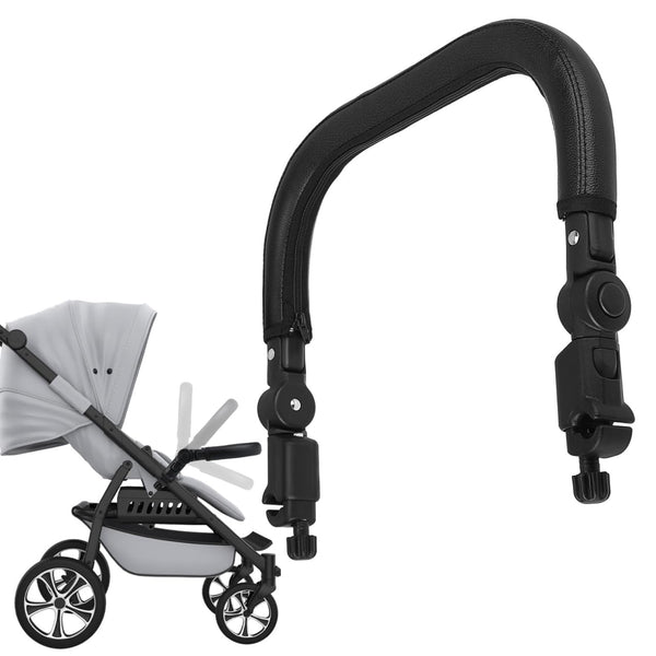 Toddmomy Baby Stroller armrest Black PU Leather Bumper, Universal Handle, Detachable Stroller