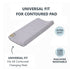 Little Love by NoJo Roarsome Lion - Grey, White Stripe Plush Changing Pad Cover with Yellow Lion Applique, Grey, White