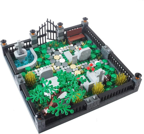 Halloween Mini Bricks Toys Set, Haunted Cemetery Building Blocks Architecture Kit, DIY Compatible with Major Brands (#1)