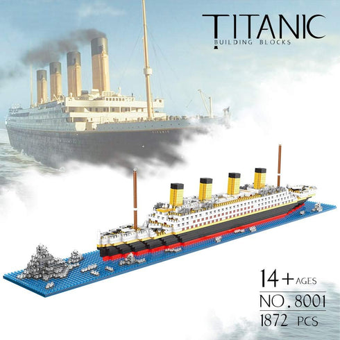 Titanic Toys Model Micro Building Blocks Set, 1872 Pieces Cruise Ship Mini Bricks DIY Educational Toy for Adults