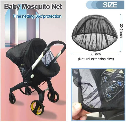 Mosquito Net for Baby Car Seats, Portable Insect Shield Netting for Infant Stroller and Bassinets, Machine Washable