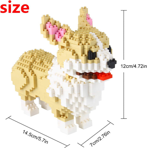 Larcele Micro Dog Building Blocks Pet Mini Building Toy Bricks, 950 Pieces KLJM-02 (Welsh Corgi)