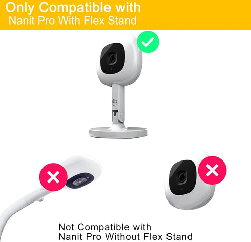 Nanit Pro Smart Baby Monitor & Flex Stand Mount, Compatible with VTech VM901, VH919HD, Momcozy BM01, White