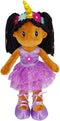 June Garden 14" Ballerina Rag Doll Ella, Plush Soft Doll for Little Girls in Purple Dress