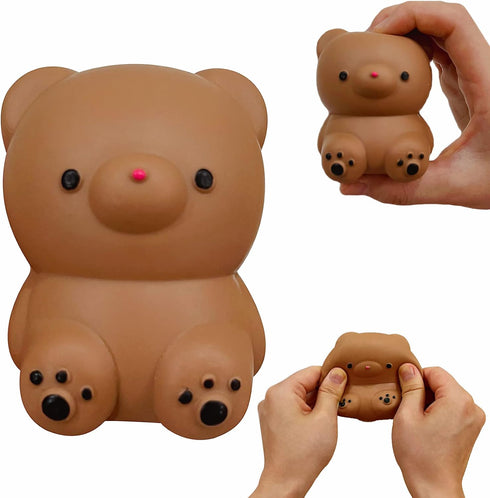Kawaite Brown Gummy Bear Stress Relief Dough Ball (1 Pack) - Animal Squishy