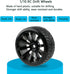 4pcs 1/10 RC Drift Wheels, 12mm Hex Drift Wheels and Tires for HSP Redcat HPI Tamiya, with Flange Lock Nuts