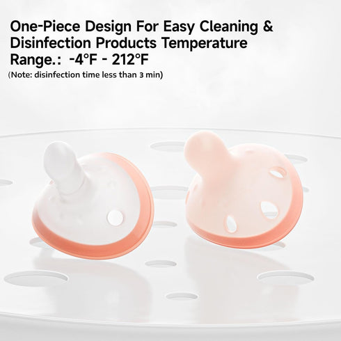2-Pack 0-18 Garkoko Baby Pacifier with Clip & Case, Thumb-Shaped Soothing Pacifier Months, Non-Contact Shield