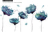 RW-2003 Removable 3D Blue Dream Flower Wall Stickers, DIY Home Wall Decoration Art Decor for Kids Bedroom and Nursery