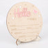lasuroa Baby Announcement Sign, Wooden Hello World Newborn Signs Cute Welcome Baby Name Board for Boys Girls Hospital