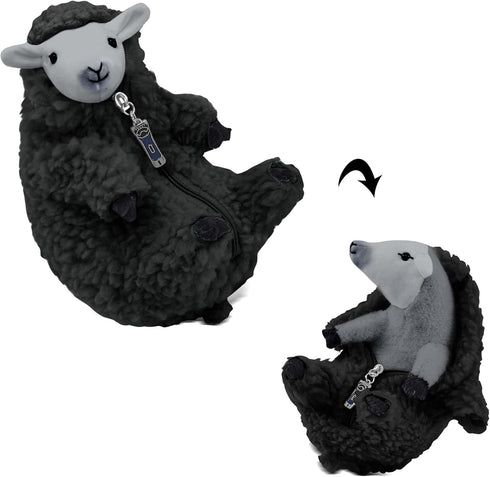 AGRIMONY Cute Shaved Black Sheep Stuffed Animals - Kawaii Lamb Plush Toys, Funny Gifts for Kids Girls Boys