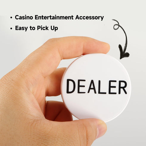 2-Inch Dealer Button - Set of 5 Professional Casino Poker Game Dealer Pucks for Texas Hold‘em and Tournaments