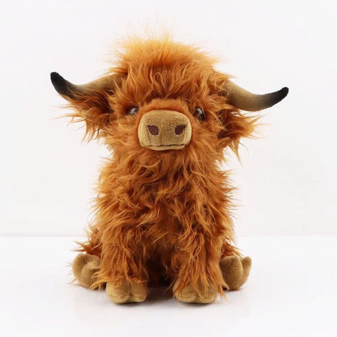Highland Cow Stuffed Animal, Cute Plush Doll Toy 10 inch Gift for Girls Boys Christmas (Highland Cow 25cm)