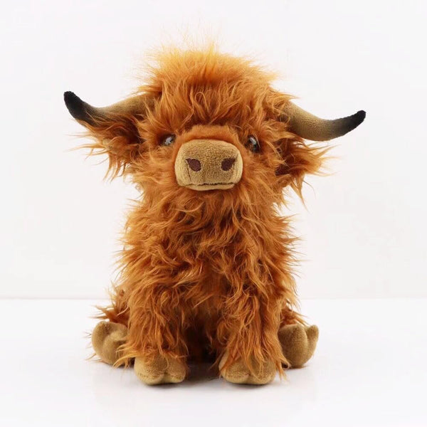 Highland Cow Stuffed Animal, Cute Plush Doll Toy 10 inch Gift for Girls Boys Christmas (Highland Cow 25cm)