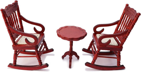 Miniature Dollhouse End Table, 1:12 Scale Wooden Round Side Tea Table for Living Room Decoration