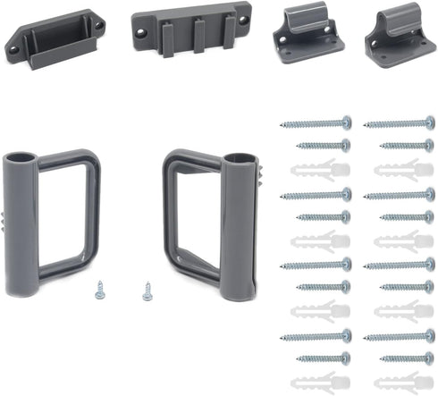 WOMHOM Retractable Mesh Baby Gate Hardware Replacement Parts Kit, Full Set Wall Mounting Accessories, Grey