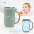 mandoo Baby Bath Rinse Cup - Food Grade Silicone Shampoo Rinser for Kids with Easy Grip Handle (Light Green)
