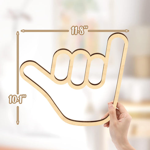 Shaka Wooden Wall Sign Hang Loose Sign Hawaii Aloha Surfer Hand Sign Surf Wall Decor for Home Living Room Kitchen