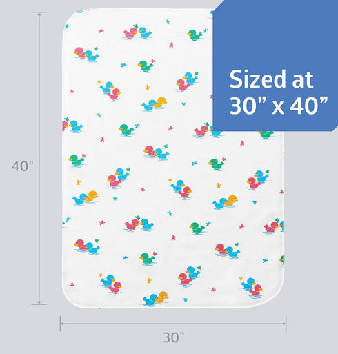 100% 36" 40" (91.4 cm 1 Medline Baby Blanket in Duck Print, Classic Design, Heavy Weight, Cotton, Cuddly and Soft