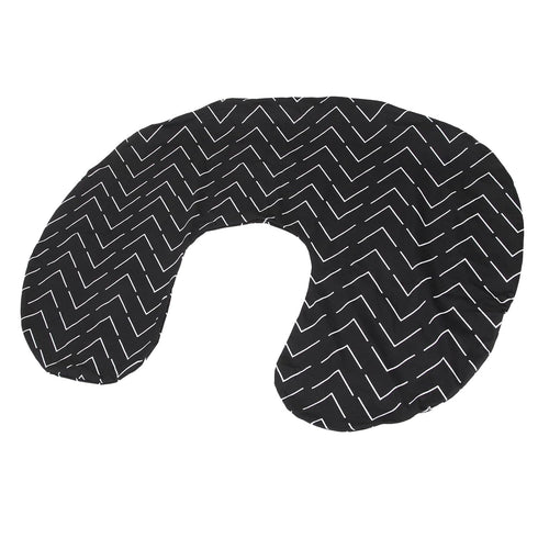 U-Shaped Nursing Pillow Cover - Black Geometric Print, Soft & Washable
