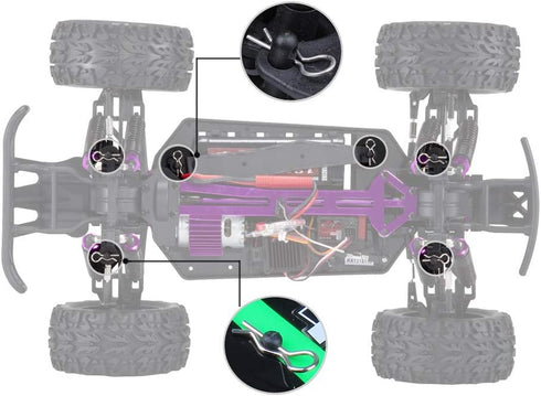 100PCS Universal RC Body Clips Pins for 1/8 1/10 1/12 Scale Redcat HPI Himoto HSP Exceed RC Car Crawler Truck Buggy