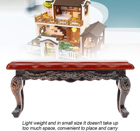 1:12 Miniature Doll Furniture, Simulated Coffee Table with Relief Mini Model Toy for Dollhouse Decor
