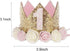 Birthday Crown Hat Princess Sparkle Flower Headband Tiara for 1 2 3 4 5 6 Party Decoration Cake Smash Photo Prop